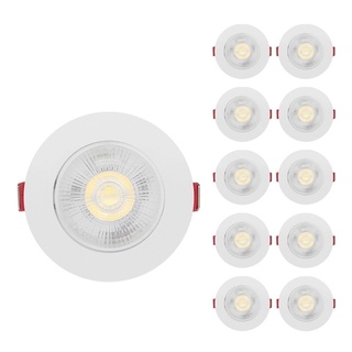 Kit 10 Spot Led 5w Embutir Redonda Direcionável Teto Sanca Dicroica BF/BQ