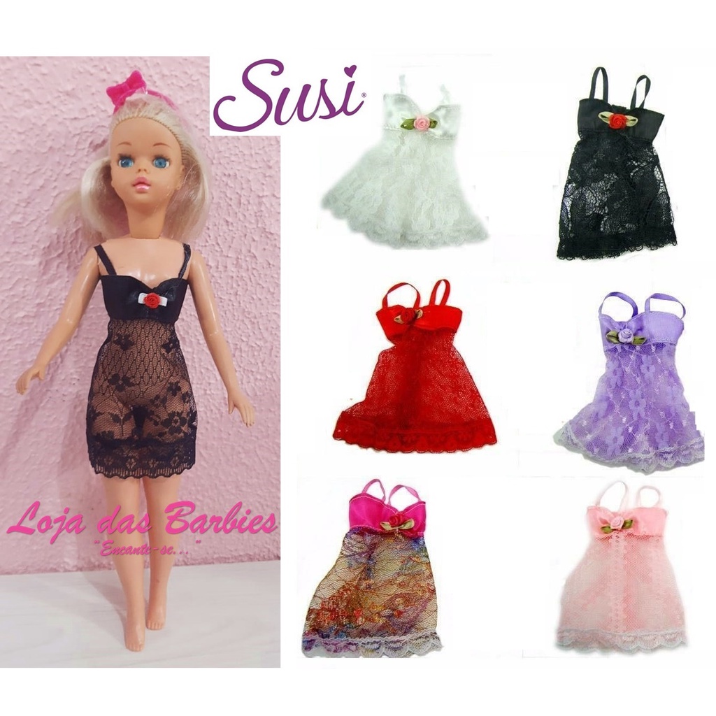 Camisola Para Boneca Susi Antiga Pijama Roupa Roupinha