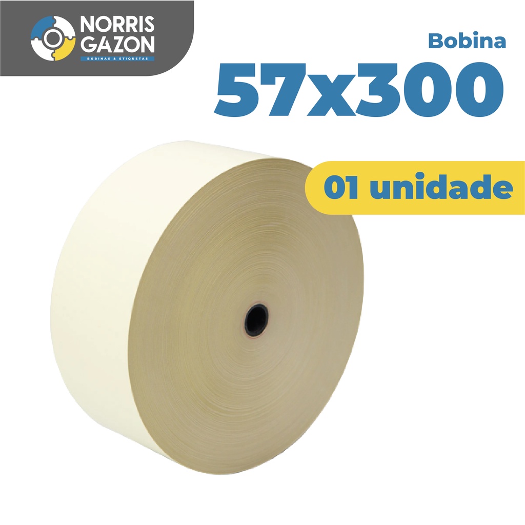 Bobina Térmica 57mm 57x300 Relógio Ponto Rep