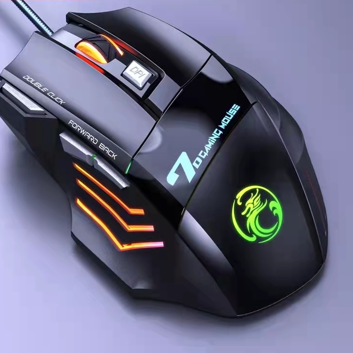 Mouse Gamer Jogos Laser 3600dpi Usb Com Fio Led 7 Botões Iluminado ANJGG