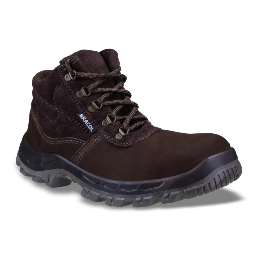 Tenis Bota Trabalho Botina De ProtecaO De Amarrar Nobuck Lingua Fole Bico De Pvc Solado Bidensidade Ca 27300 Bracol Baf