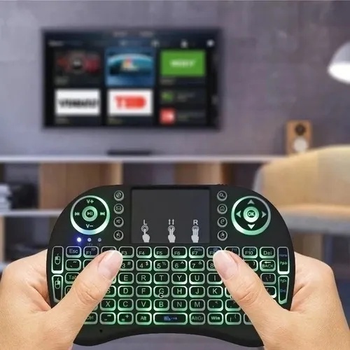 Mini Teclado Com Led Controle Touchpad Bluetooth para SMART/PS3/TV BOX