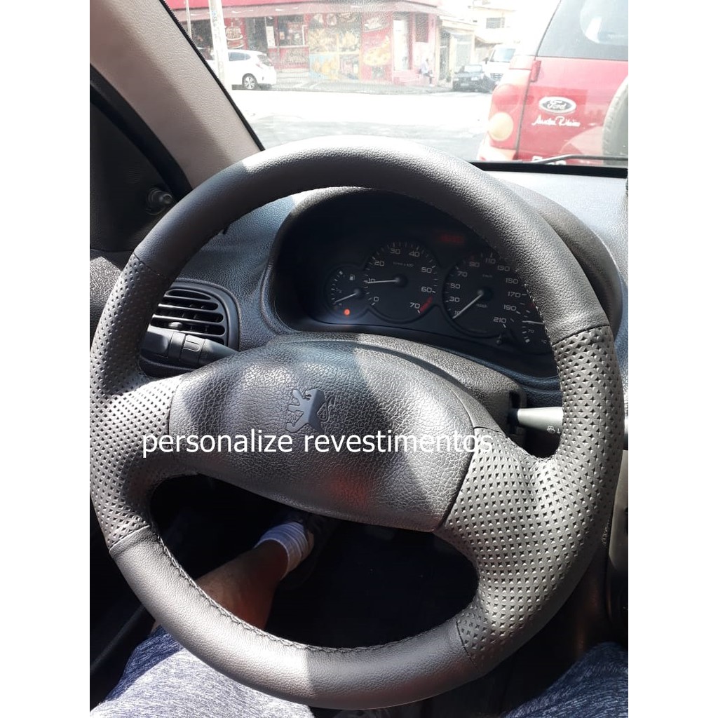 Capa De Volante Costurada Peugeot 206 Antigo 2 Braços