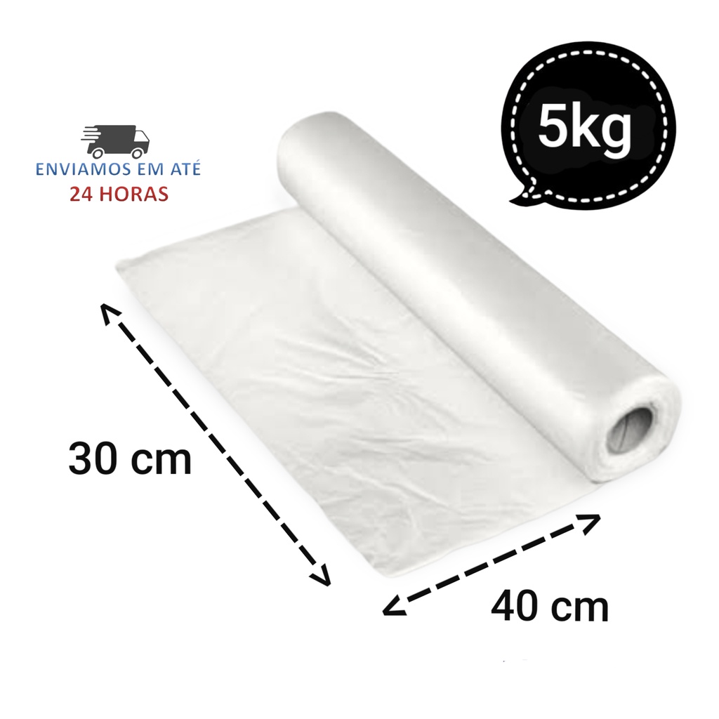 Bobina 5kg Saco Reforçado Diversas Utilidades 30x40 Com 500 Unidades