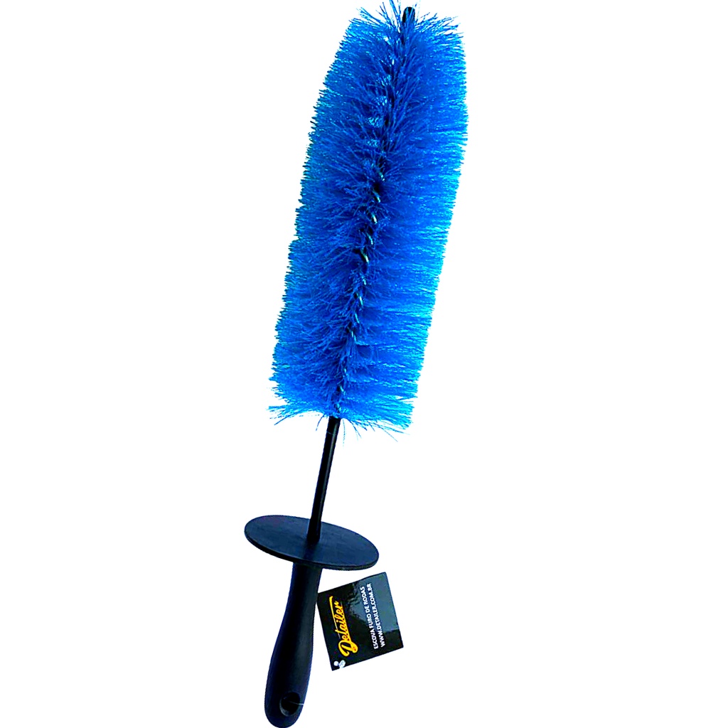 Escova Automotiva Furo De Rodas Limpeza Detailer Azul Grande em Oferta na Shopee