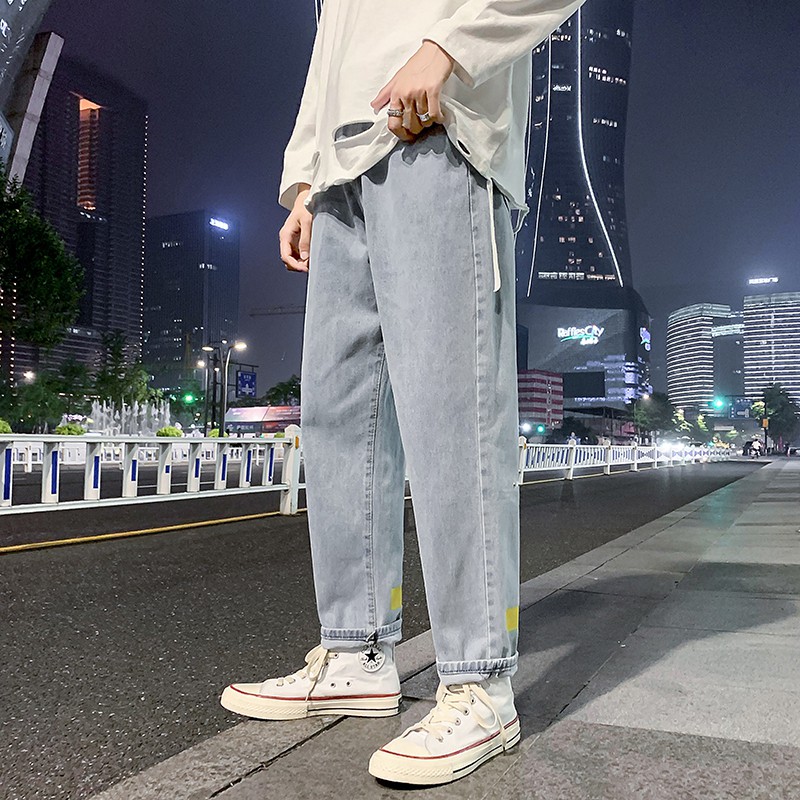 Calça Jeans Masculina Reta / Coreana / Tendência Da Moda Coreana Nove Calças Para Masculino E Mulheres