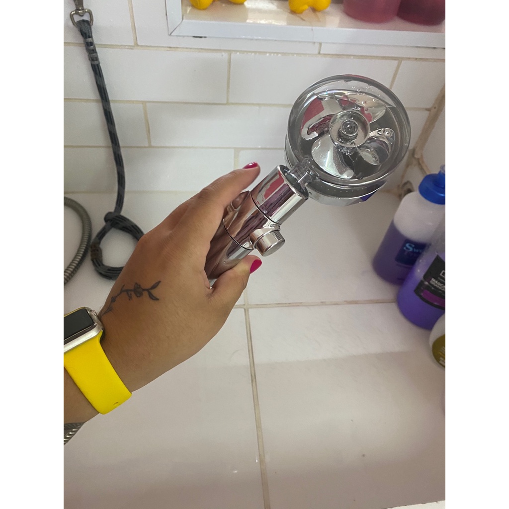 Chuveiro Ducha Tamanho 26×7,5cm Com Rotação Pressurizador Shower turbo 360° Para Banheiro