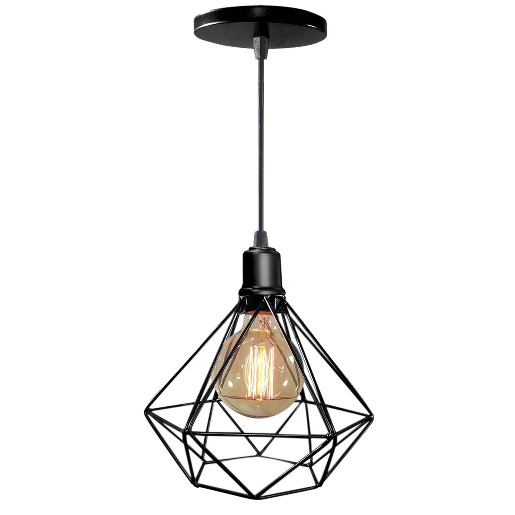 Pendente Luminária Lustre Aramado Diamante Canopla Cobre em Oferta na Shopee