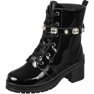 Bota Montaria GiGiL Teen Infantil Coturno Salto Menina Cano Curto Tira Strass Confortável Moda Atual