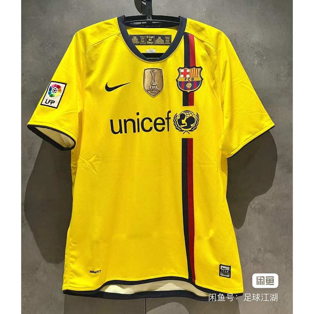 08-09 Barcelona Distante S-XXL Retro Manga Curta Esportiva Camisa De ...