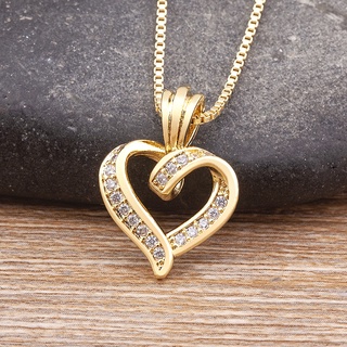 Espiral Design Coração Pingente Colar Para Mulheres Amantes Clavícula Corrente Chocker Feminino Fofo Zircônio Joalheria