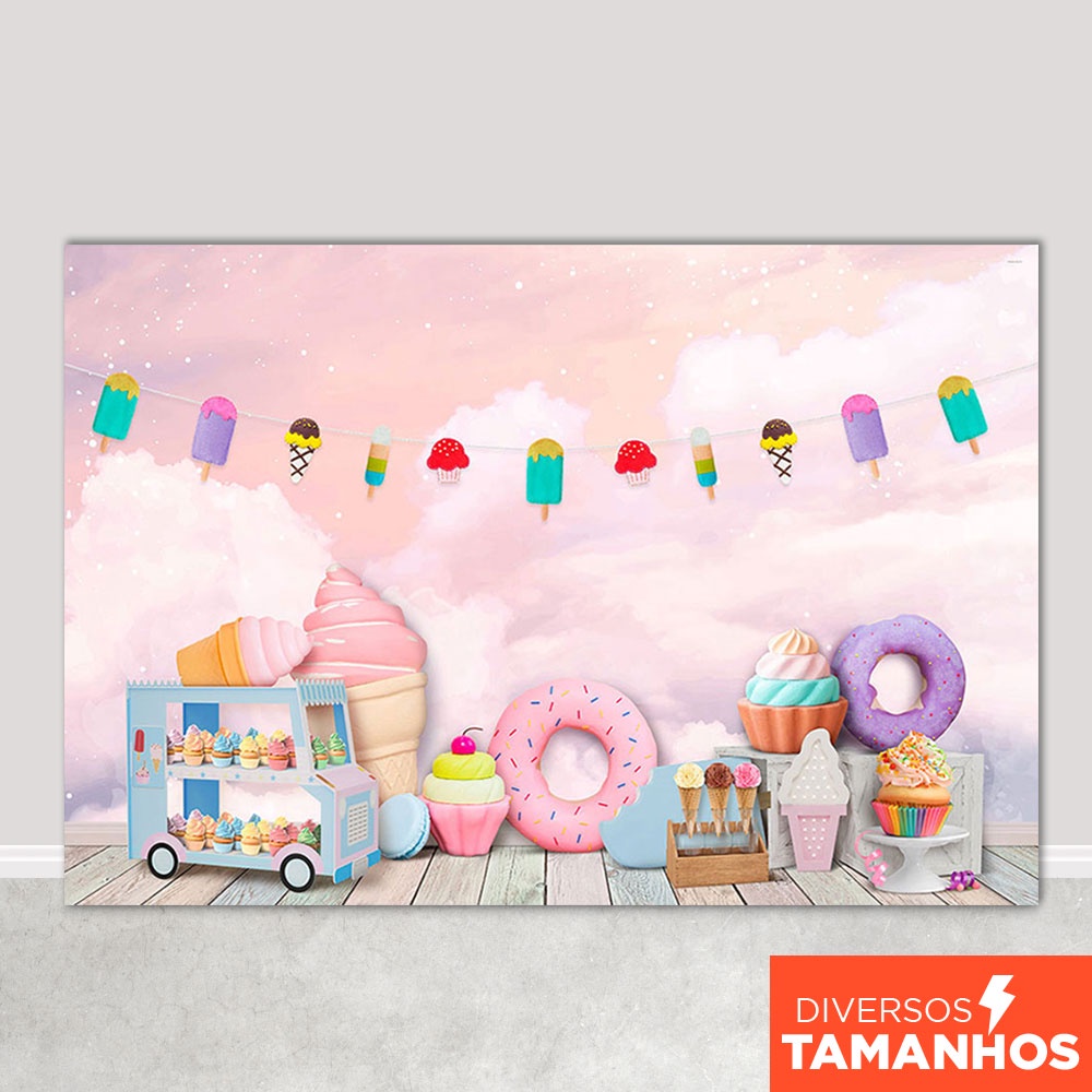 Fundo Fotográfico Dia das Crianças Doces Candy Color Em Tecido FFA-464 em Oferta na Shopee