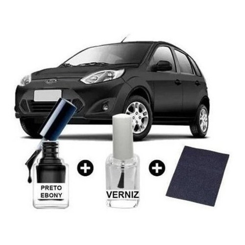 Tinta Tira Risco Automotivo Ford Fiesta Rocam Preto Ebony