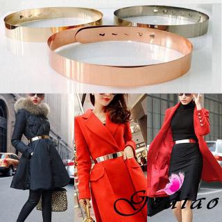 Cinto Feminino De Metal Ajustável Metálico Brilhante Dourado Slim