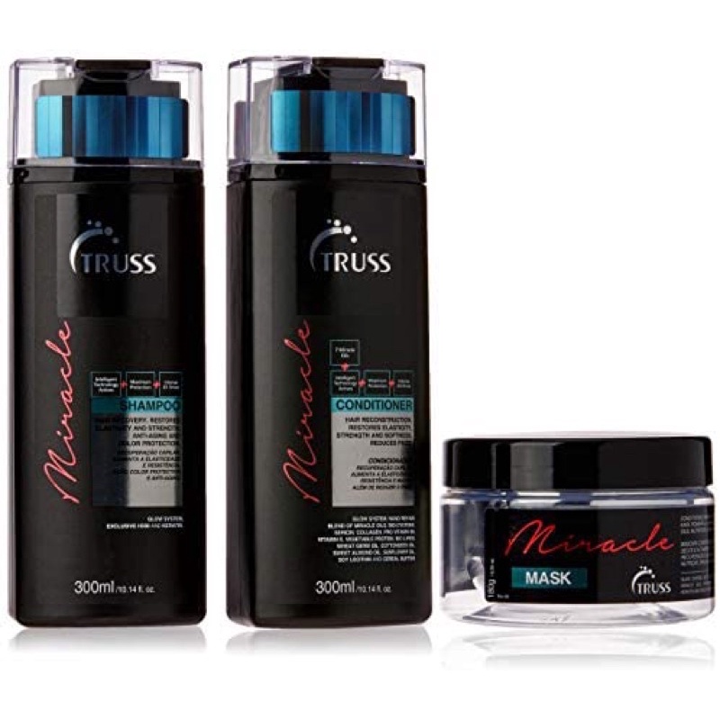 Truss Miracle Kit Shampoo 300ml + Condicionador 300ml + Máscara 180g + BRINDE