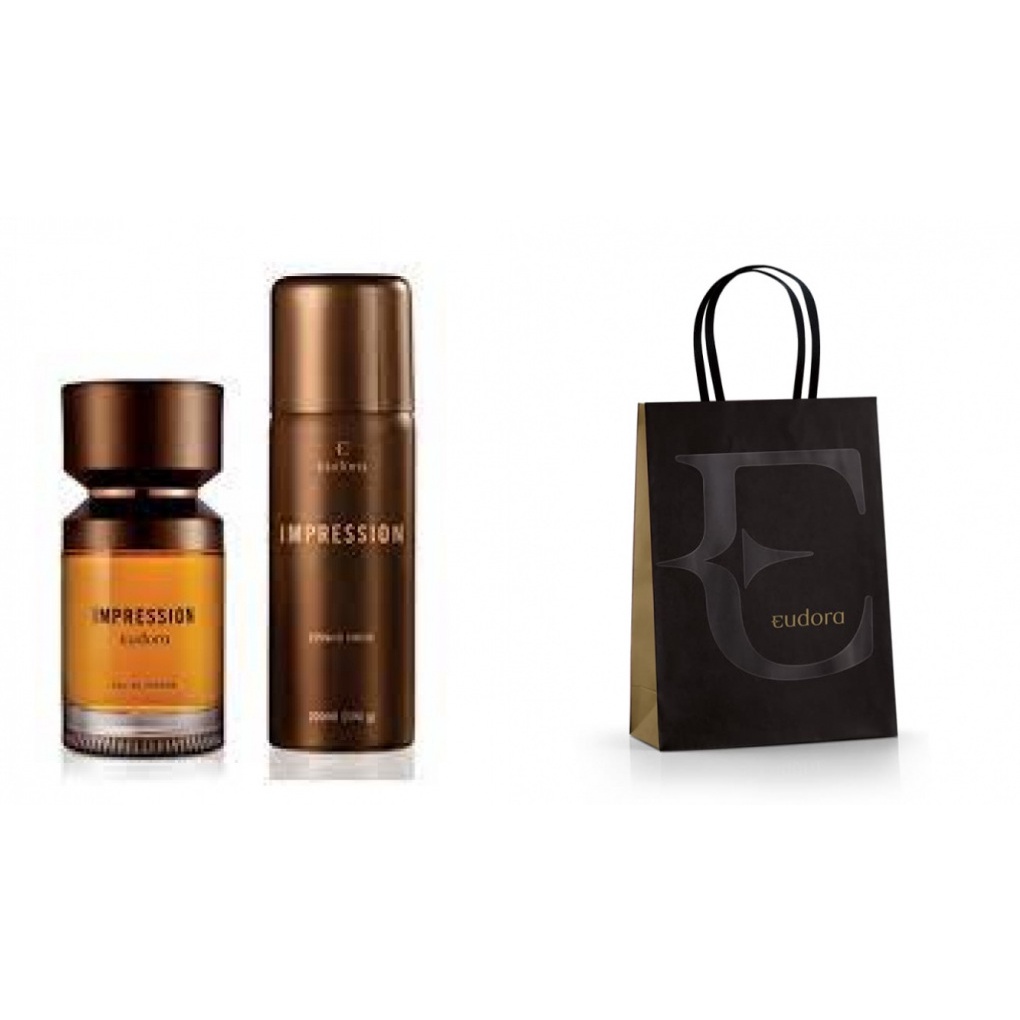 KIT PRESENTE DIA DOS PAIS / NAMORADOS / ANIVERSARIO/ NATAL MASCULINO IMPRESSIOUM EUDORA PERFUME + ESPUMA DE BARBEAR