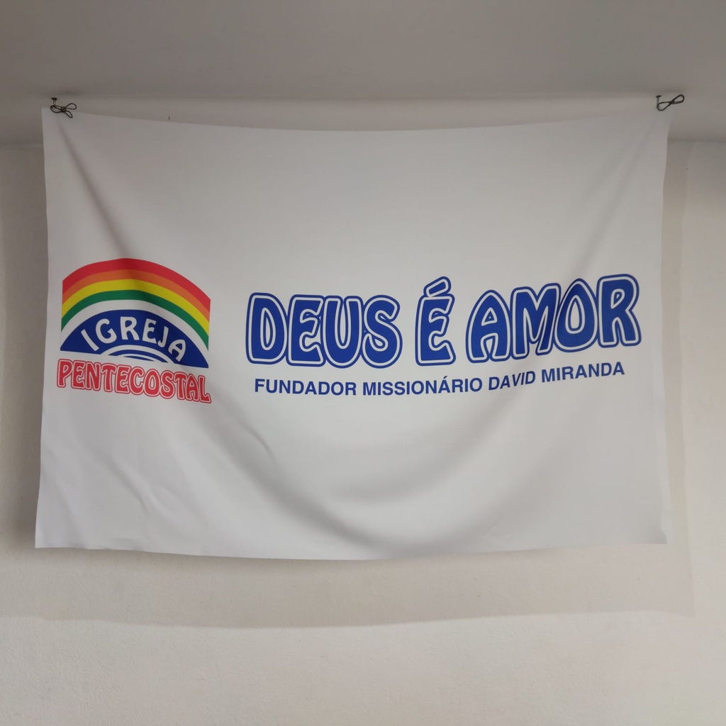Bandeira Igreja Deus e Amor 1,50 x 1,00 em Oferta na Shopee