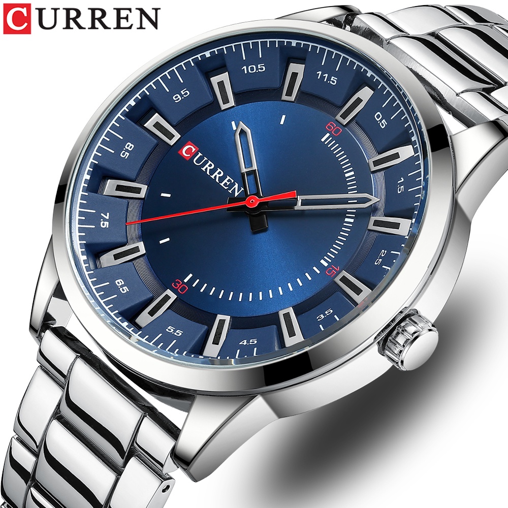 CURREN Relógio Masculino De Quartzo De Aço Inoxidável Simples À Prova D'água 8406 X