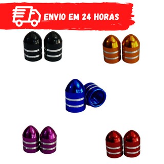 Tampinha Tampa Válvula Bico Pino Bala Para Câmara De Ar De Bike Moto Carro(2 unidades)