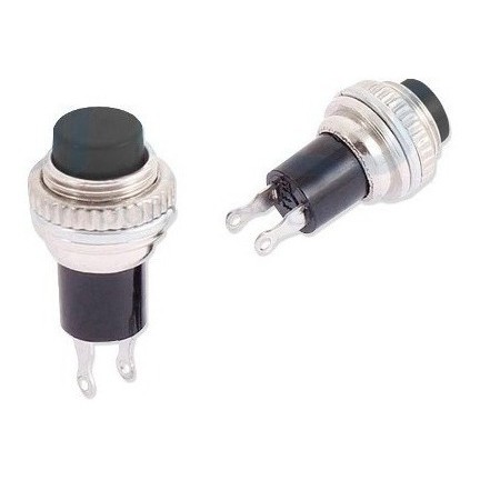 5 Peças- Chave Push Button Ds-314 Na Sem Trava Preta