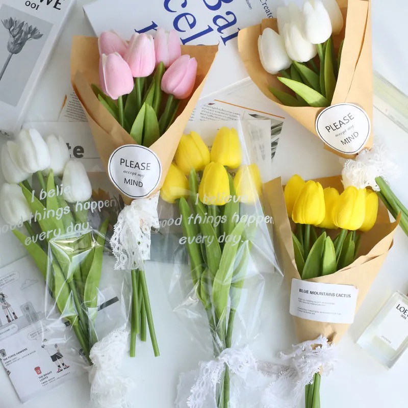 1 PCS Flor Artificial tulipa Decoração Casamento, Arranjos, Decorar Festas e casa Flor falsa
