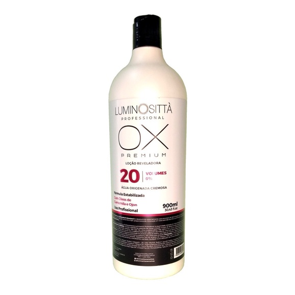 Água Oxigenada Ox 20 Volumes 900ml Luminosittà Premium Pro