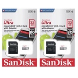 Kit 2 Cartão de Memória Micro SD Class 10 32GB Sandisk Ultra - AF01