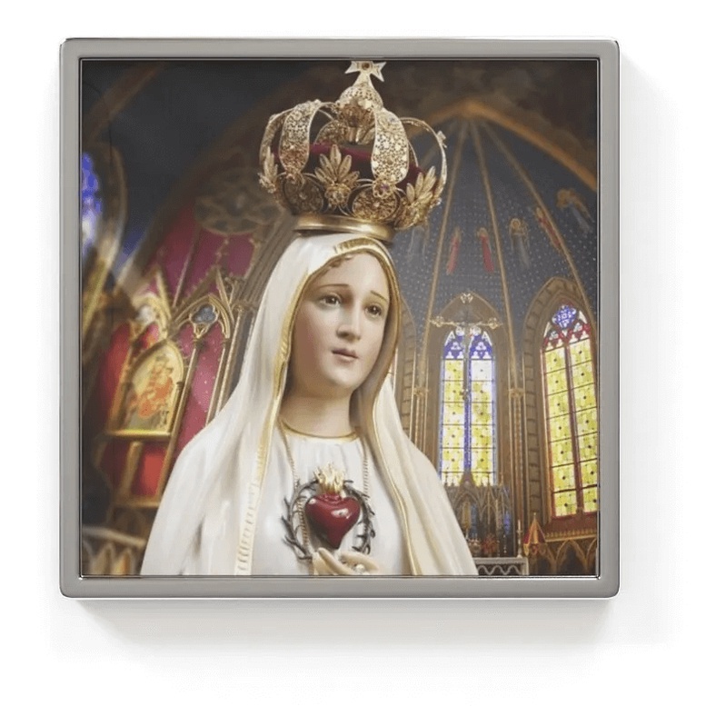 Espelho de Bolso com a imagem de Nossa Senhora de Fátima