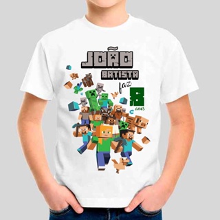 Camiseta Mineblox Personalizada nome + idade (LEIA A DESCRIÇÃO) em Oferta na Shopee