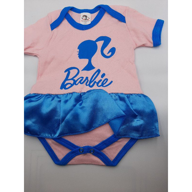 Romper Barbie Body Fantasia Vestido Infantil Bebê Baby Roupa Aniversário  Mesversario fotos registrar momentos temático