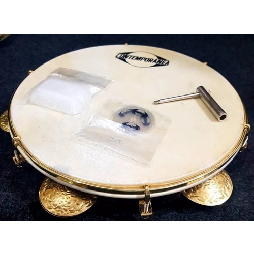 Pandeiro Contemporânea 10 P 27cll Preto Prof Couro Luthier