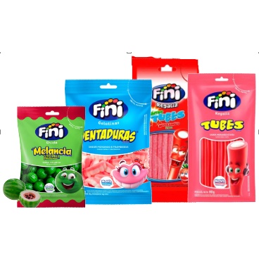 Balas Fini Gelatina Sabores Diversos 90g e 80g