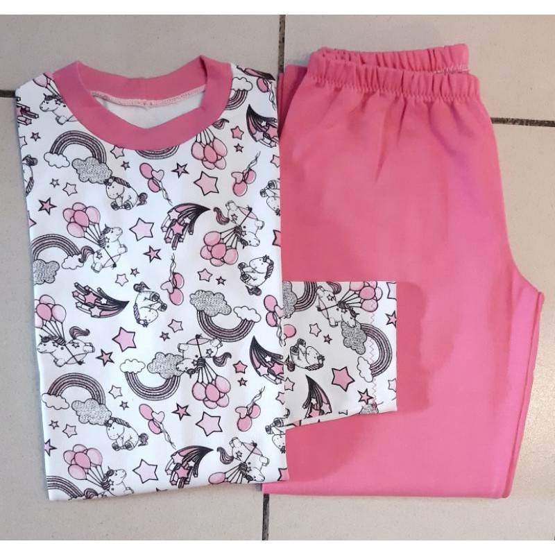 Pijama Infantil Inverno Menina Unicórnio Moletinho Flanelado