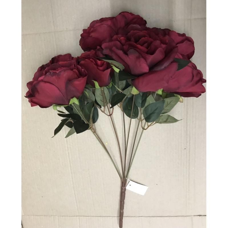 1 buquê de rosas Marsala artificiais enfeite arranjo decoração | Shopee  Brasil