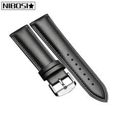 NIBOSI Pulseira de Couro Legítimo / Pulseira Sobressalente Vintage de 20mm/22mm para Relógio de Pulso