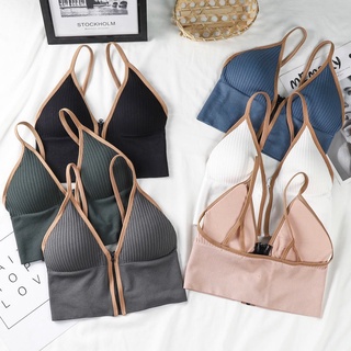 Sutiã  Top Feminino Zíper Frontal Feminino Verão Esportivo Bojo Removível
