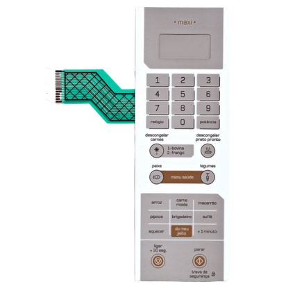 Membrana Teclado Para Microondas Brastemp Bms 35 Ab Maxi 27.5x9.5 Cm