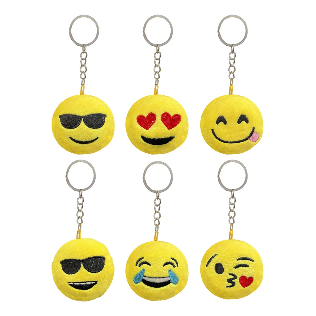 Kit 12 Chaveiro Emoji Emoticon Pelúcia Whatsapp Promoção