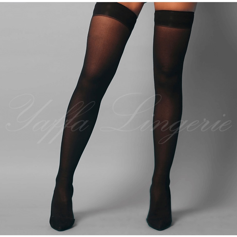 Yaffa Lingerie - Meia 7/8 com Detalhes de Elástico no Final