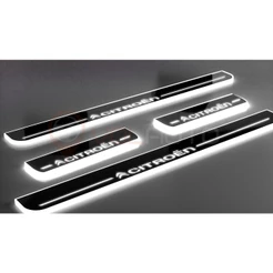 Soleira Automotiva Iluminada LED Black Citroen C4 Cactus 2018 2019 2020 2021 2022