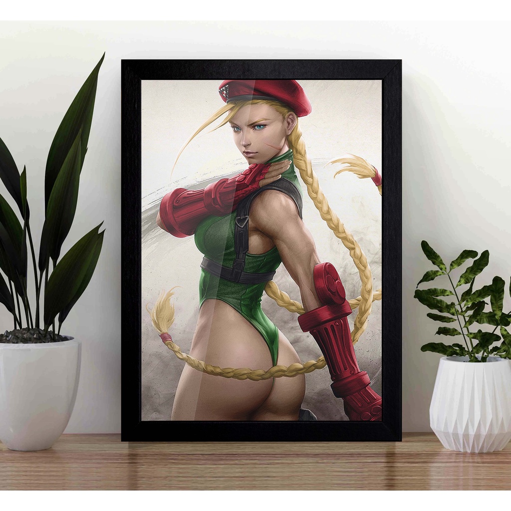 Quadro Street Fighter V SFV A3 - com Acrílico Na Frente (Tamanho 45.5 X 33 Cm) - Quadro Gamer com Moldura