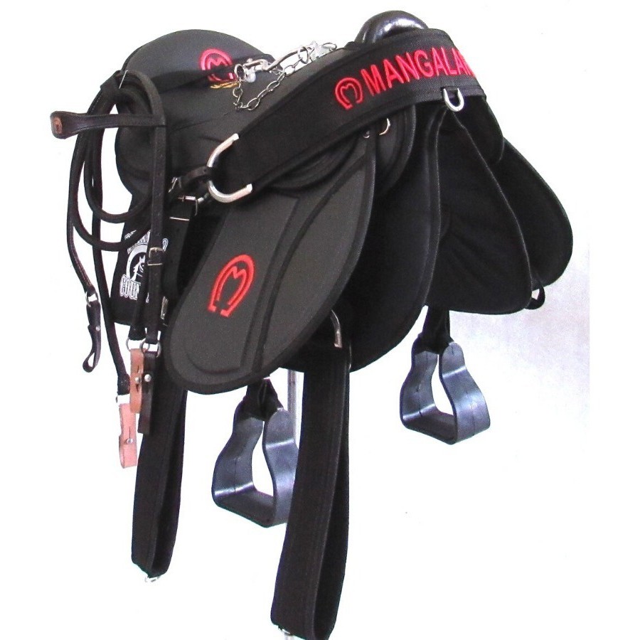 Sela Preta Do Mangalarga Bordada Australiana 16" Completa Arreada + Acessórios em Oferta na Shopee