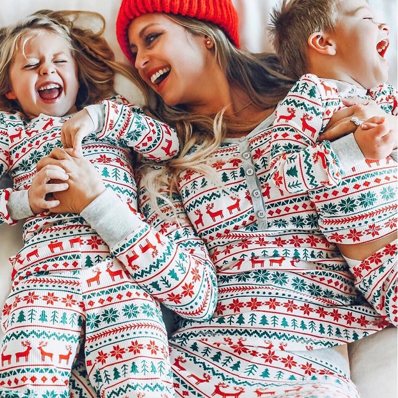 Natal Alce Família Roupas Combinando Pijamas Conjunto Ano Novo Fantasia Mãe  Filha Roupa De Dormir Kid Baby Nightwear | Shopee Brasil
