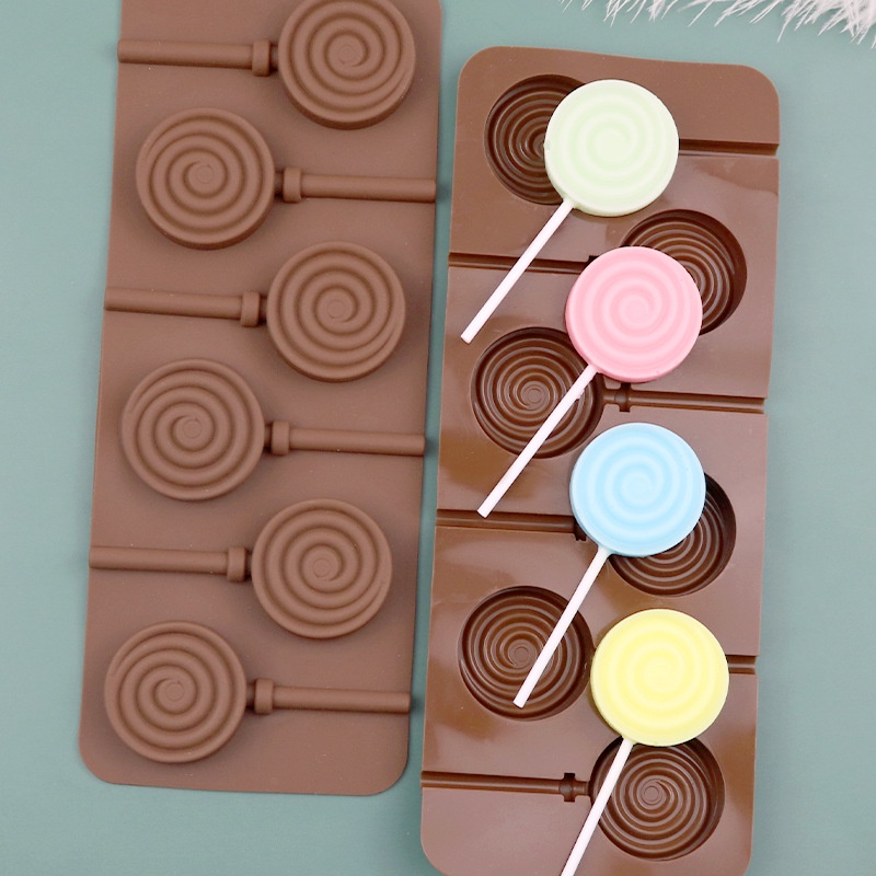 Molde Redondo De Silicone Para Pirulito , Flor Fofa , Gelatina , Doces , Chocolate , Sabão , Forma Reutilizável , Varied