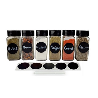 Kit 16 Pote Quadrado Único Em Vidro 130ml Para Tempero Com Tampa Dupla Preto em Oferta na Shopee