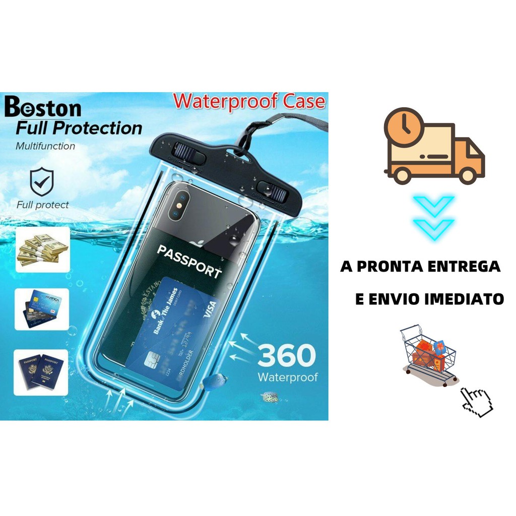 Capa Bolsa A Prova D'água Impermeável Universal Para Celular Envio Imediato
