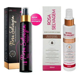 Kit Rosa Selvagem Clareador 100ml + Rosa Selvagem Ácido Ativado 100ml