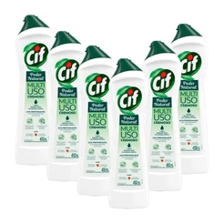 Kit 6 Multiuso CIF Cremoso Limão 450ml