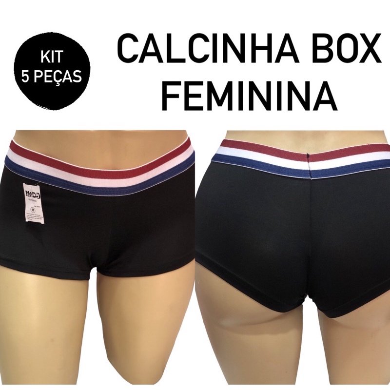 KIT 5 PEÇAS Calcinha Cueca Box Boxer Feminina de Microfibra Adulto Short Shortinho Multiuso  Saias Vestido Dormir Confortável direto da fábrica promoção Lingerie Moda Íntima Sexy