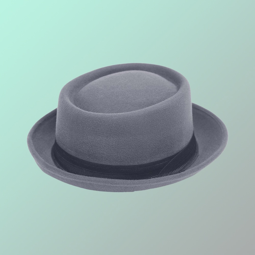 Chapéu Chapelaria Vintage Pork Pie Clássico Cinza em Oferta na Shopee